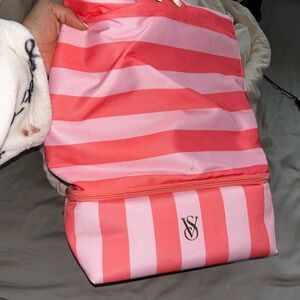 Victorias Secret Striped Pink Tote Bag